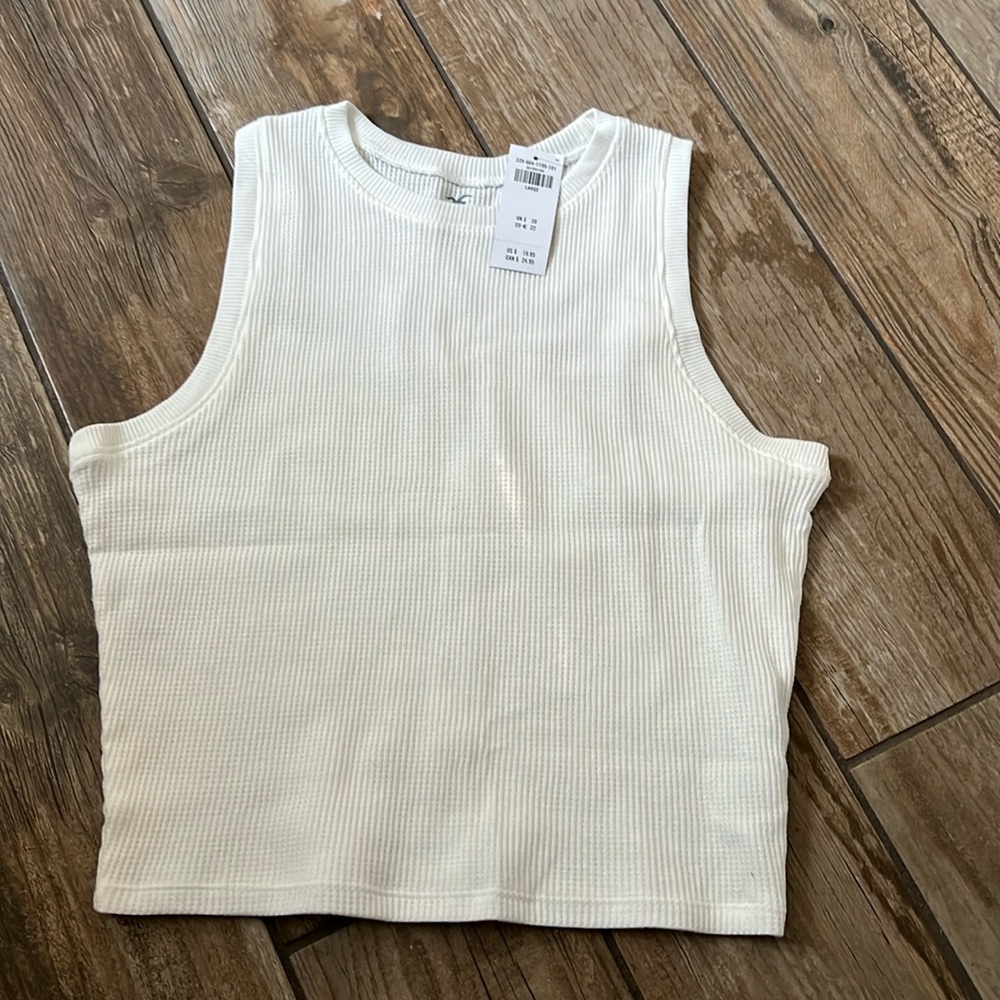 Hollister Waffle Tank White